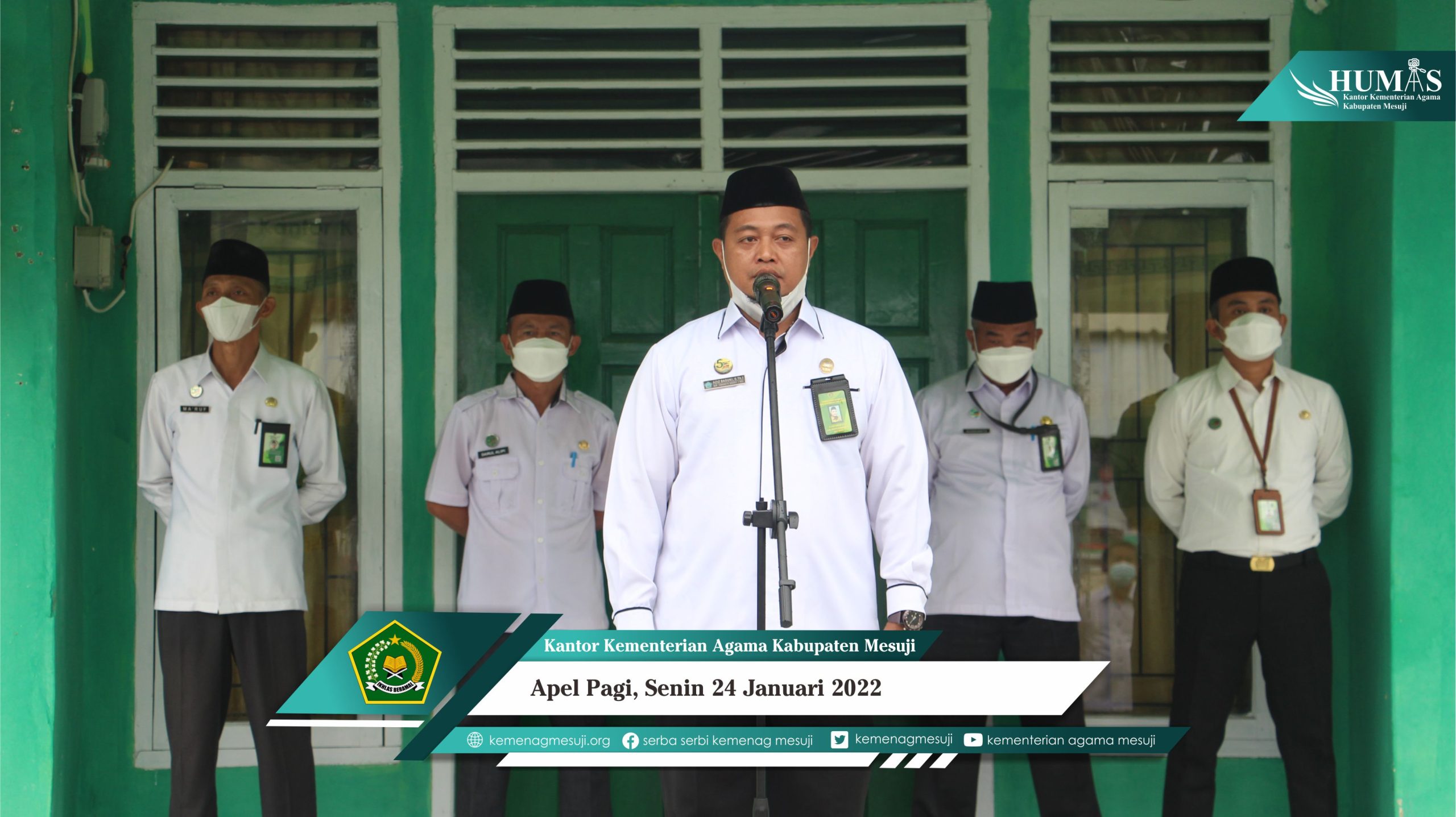 Kantor Kementerian Agama Kabupaten Mesuji Kembali Menggelar Apel Pagi Senin 24 Januari tahun 2022