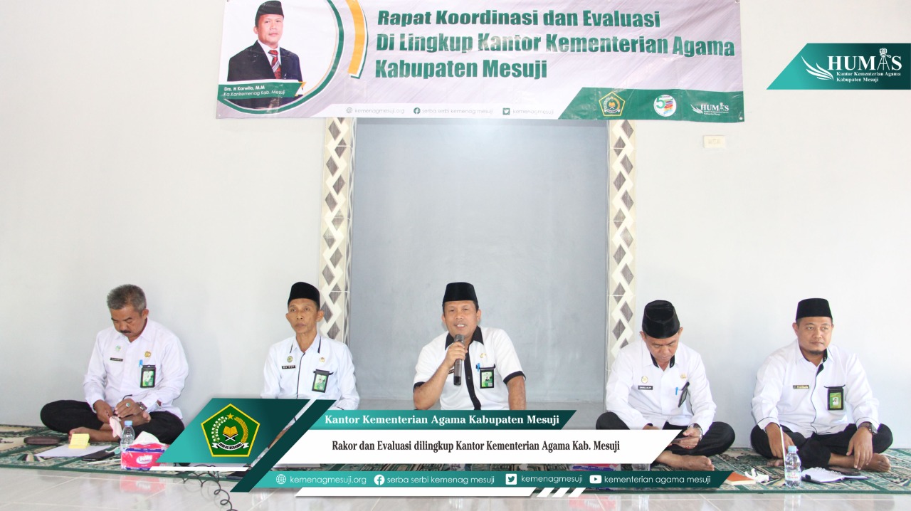 Dalam rakor dan evaluasi ; Kakankemenag Mesuji tekankan  padatnya agenda di bulan muharrom dan pasca muharrom