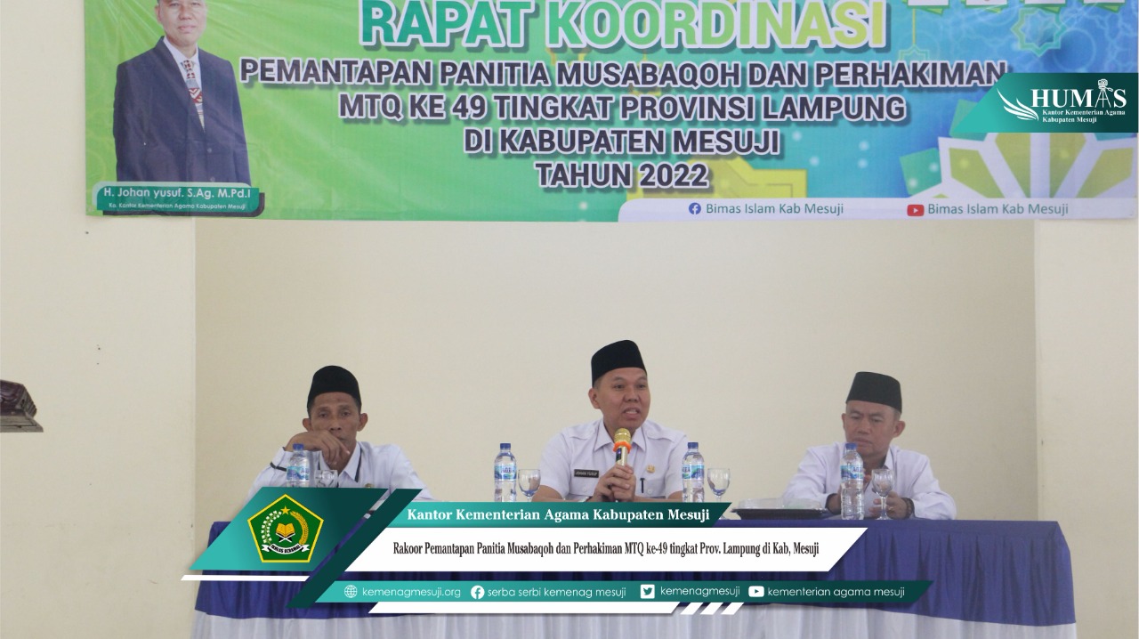 Panitia Musabaqoh dan Perhakiman Gelar Rapat Pemantapan, MTQ ke-49 Tingkat Provinsi Lampung di Kabupaten Mesuji