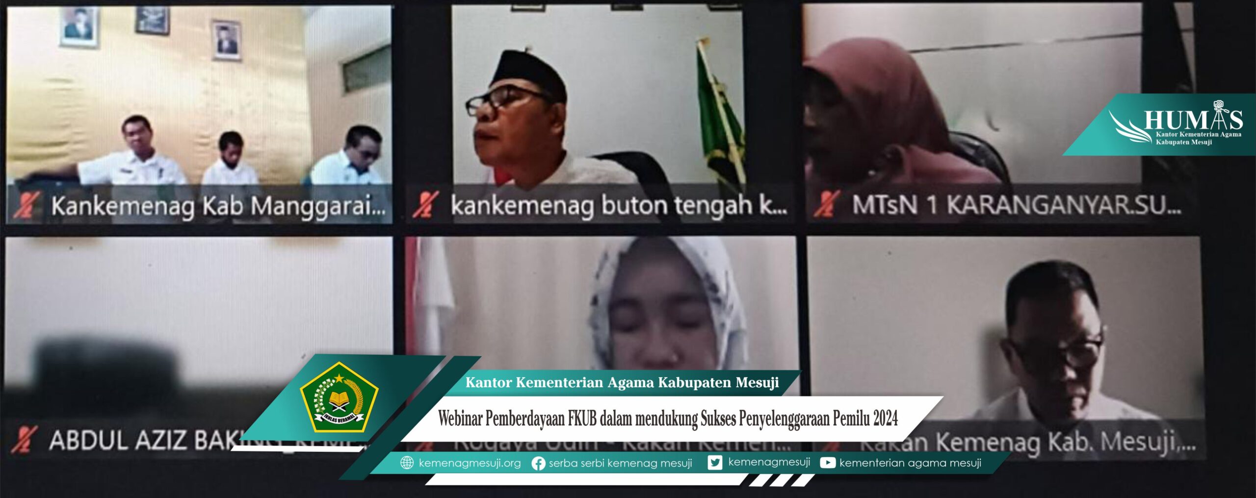 Kakankemenag Mesuji mengikuti Webinar yang diselenggarakan Direktorat Jenderal Politik dan Pemerintahan Umum