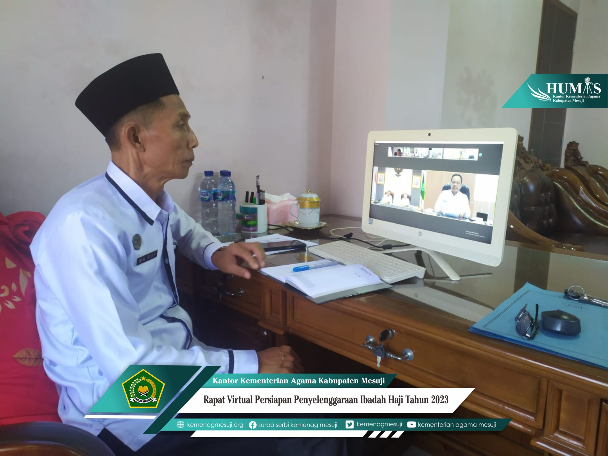 H. Ma’ruf ikuti Rapat Virtual terkait Persiapan Penyelenggaraan Ibadah Haji tahun 2023